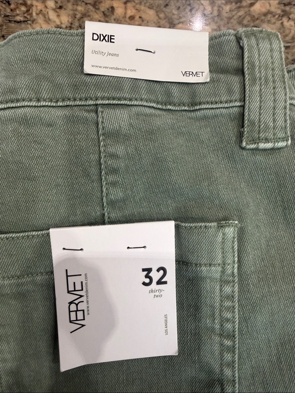 Olive Green High-Rise Utility Jeans for Women - Picture 3 of 9